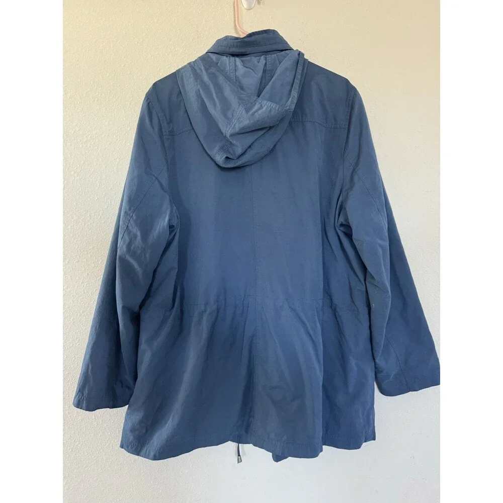 J. Jill Women’s Slate Blue Anorak Jacket Size XL Drawstring Casual Utility